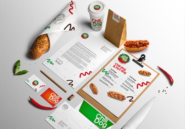Branding Materials for Chili Dog Restaurant
